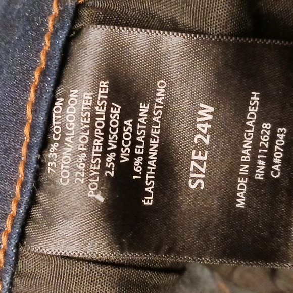 Tahari Kelly size 24W women's mid-rise skinny night sky wash dark blue j… - Picture 16 of 17